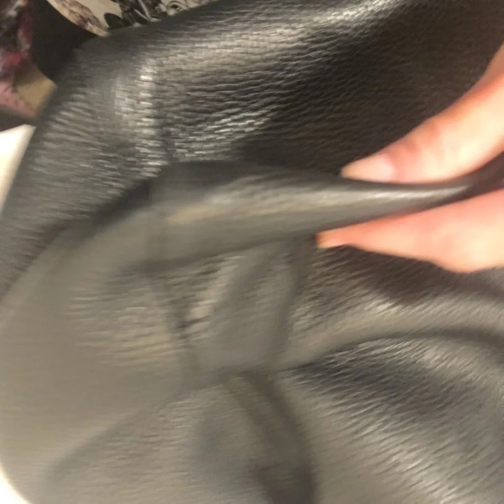 Michael kors black leather tassel tote bag